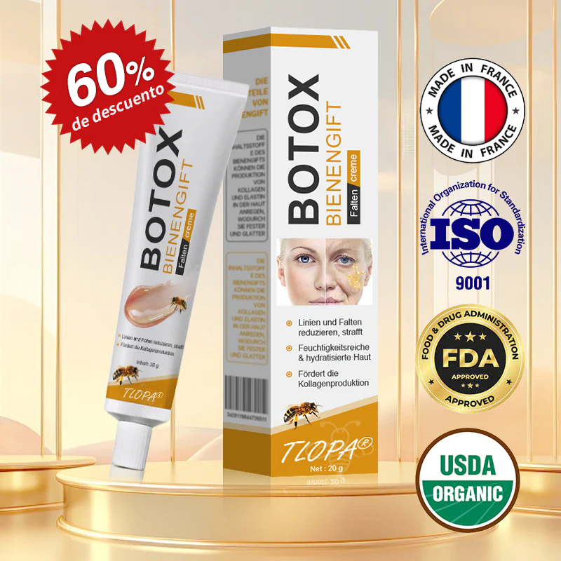 🎄 Offre spéciale de saison : –60 % sur la crème TLOPA® Botox Bee Venom pour une peau plus ferme et liftée 🐝✨