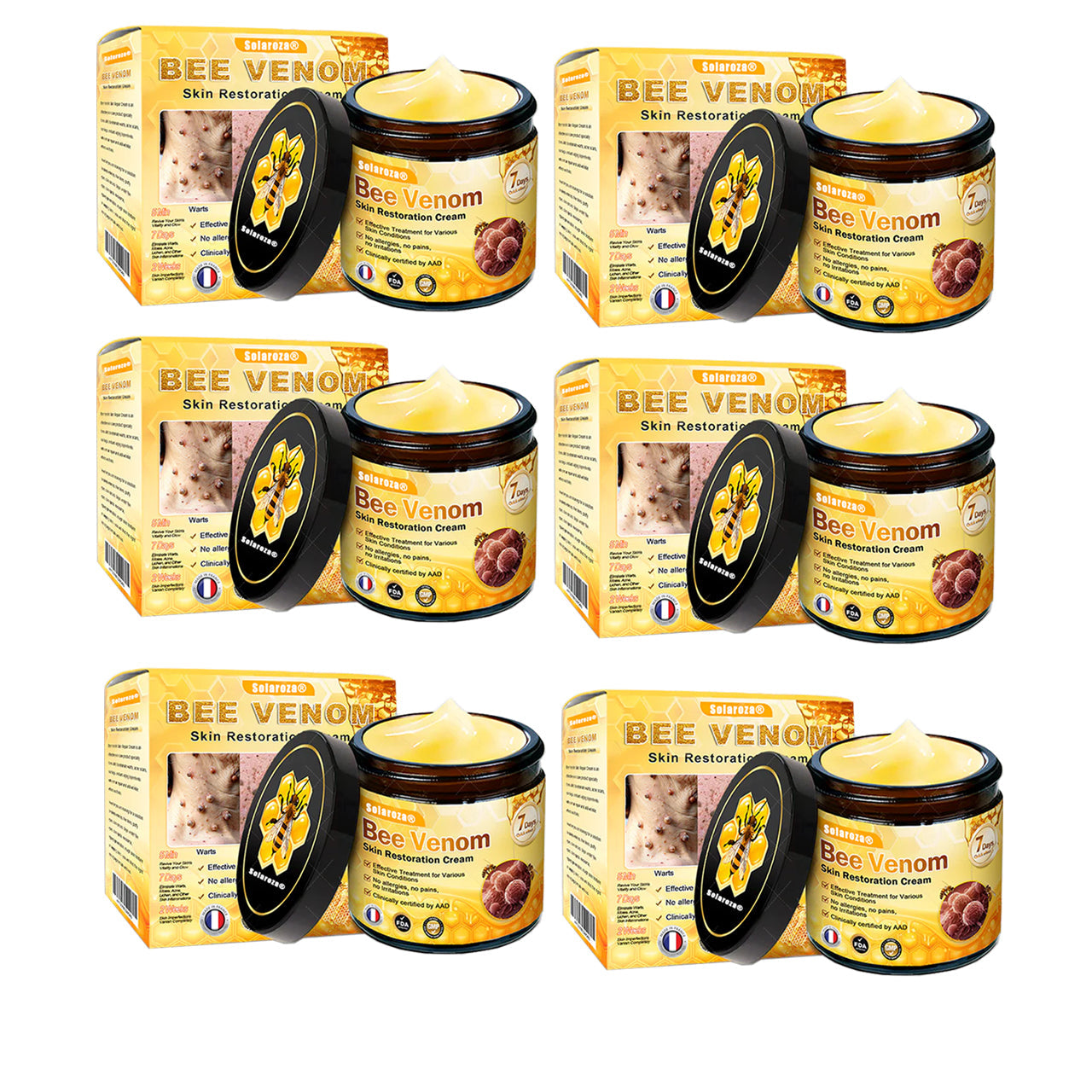 Fabriqué et expédié depuis la France 🇫🇷 ✨ Crème régénératrice au venin d'abeille Solaroza® Puissant anti-âge. Respectueux des abeilles. ⏰ DERNIER JOUR -80% 💖