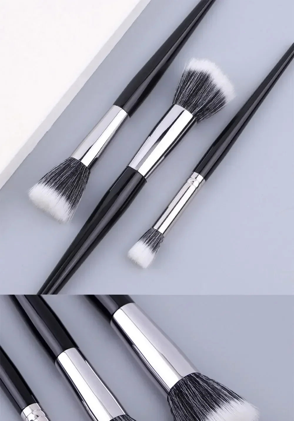 Pointillator brush Blush brush Pure wool flat head Cangzhou makeup brush Soft bristle wooden handle Beauty tool