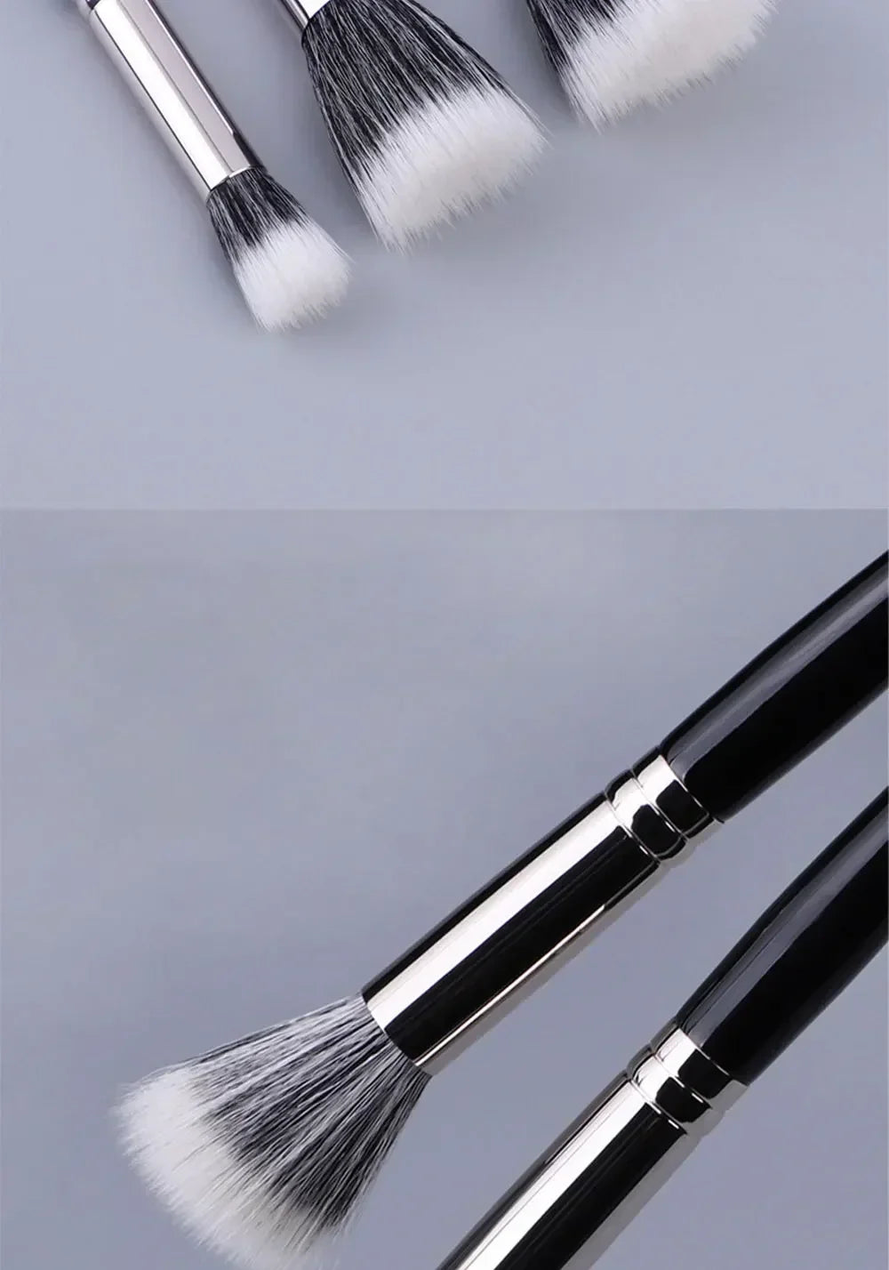 Pointillator brush Blush brush Pure wool flat head Cangzhou makeup brush Soft bristle wooden handle Beauty tool